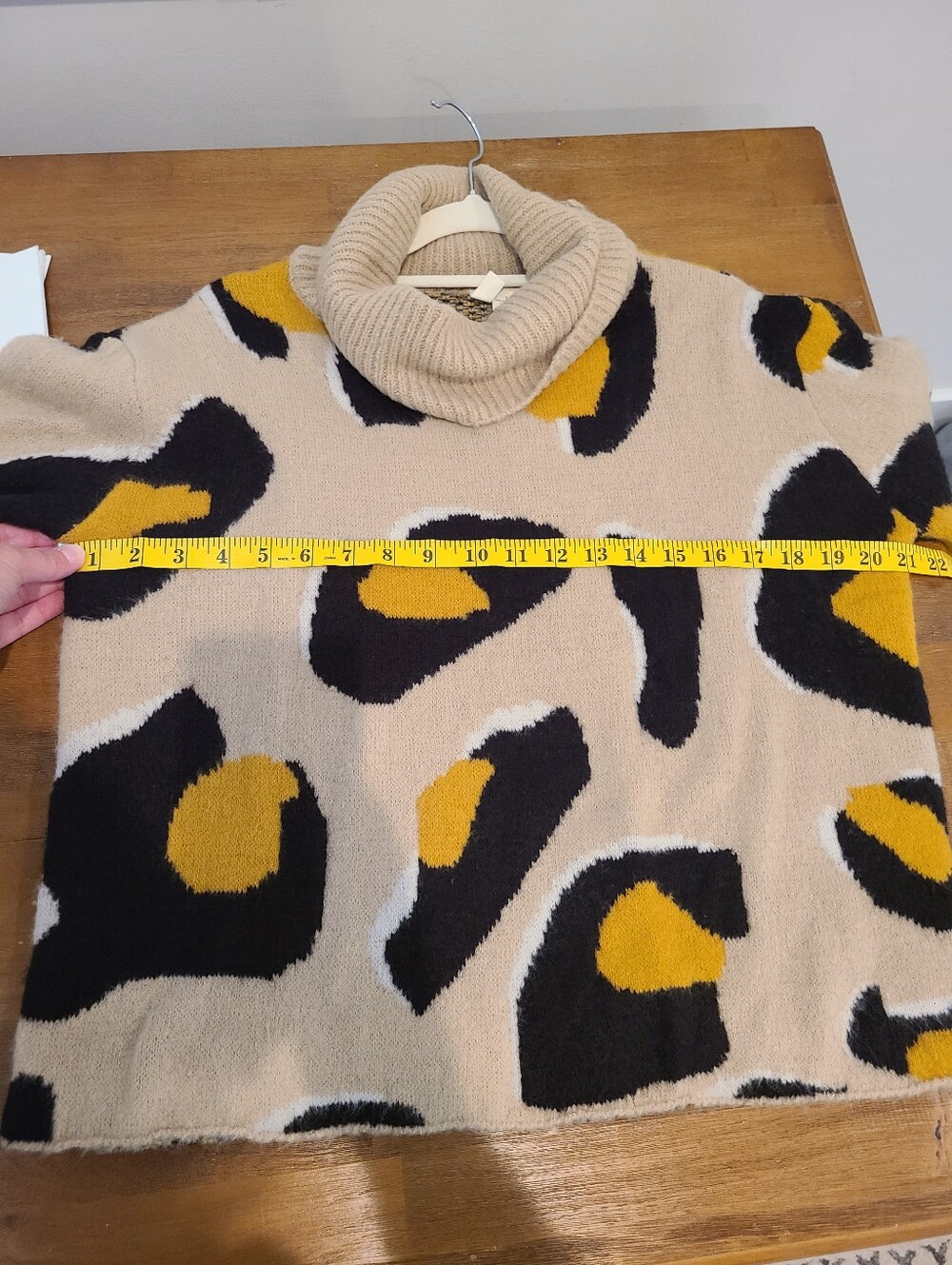 Anthropologie Moth Georgia Leopard Print Turtle Neck Sweater - Picture 5 of 7